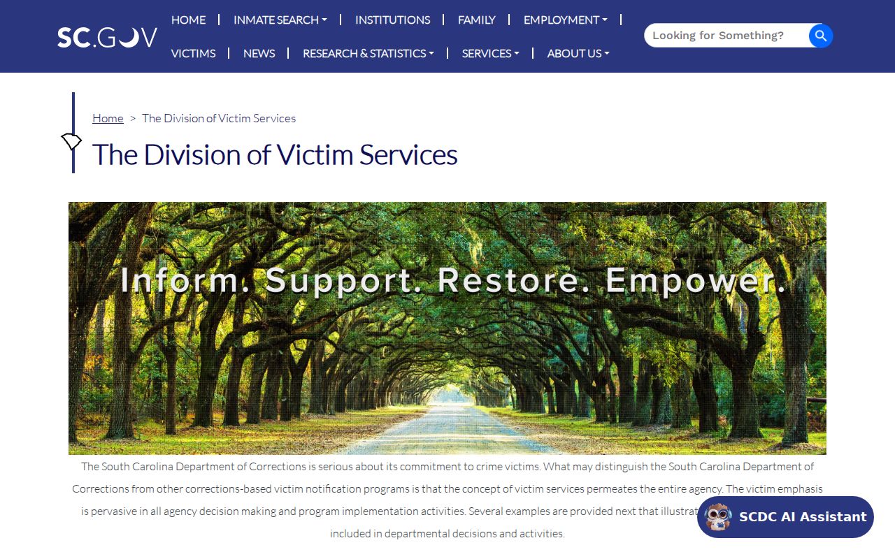 South Carolina VINE lookup for Oconee County arrest and custody records