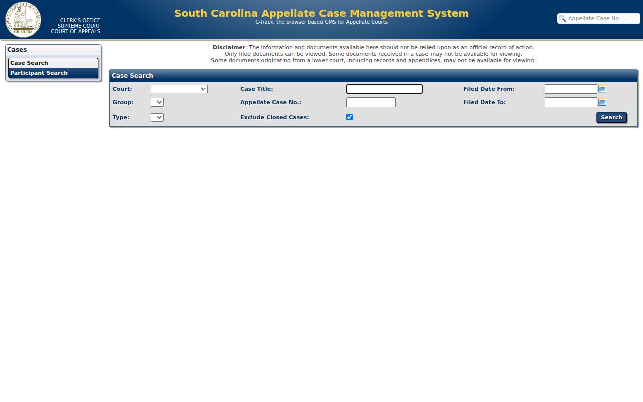 Oconee County criminal court case appeal search in C-Track