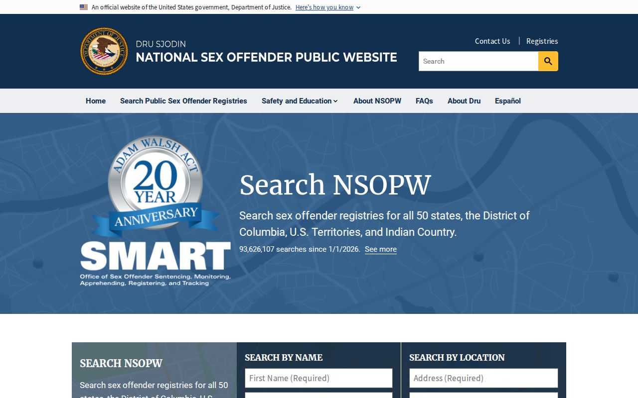 Oconee County sex offender check using the national NSOPW search